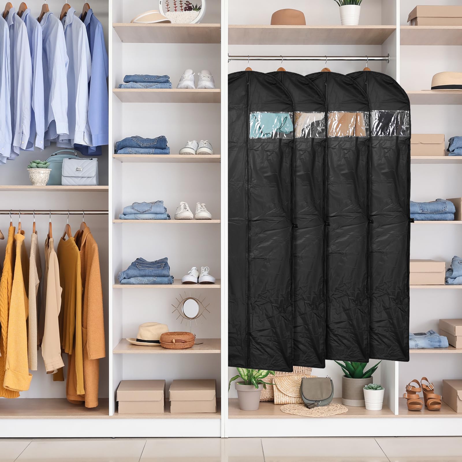 Niviy Housse Robe De Mariée 60x180cm Housse Vetement Longue Fenêtre Visible De Demoiselle D