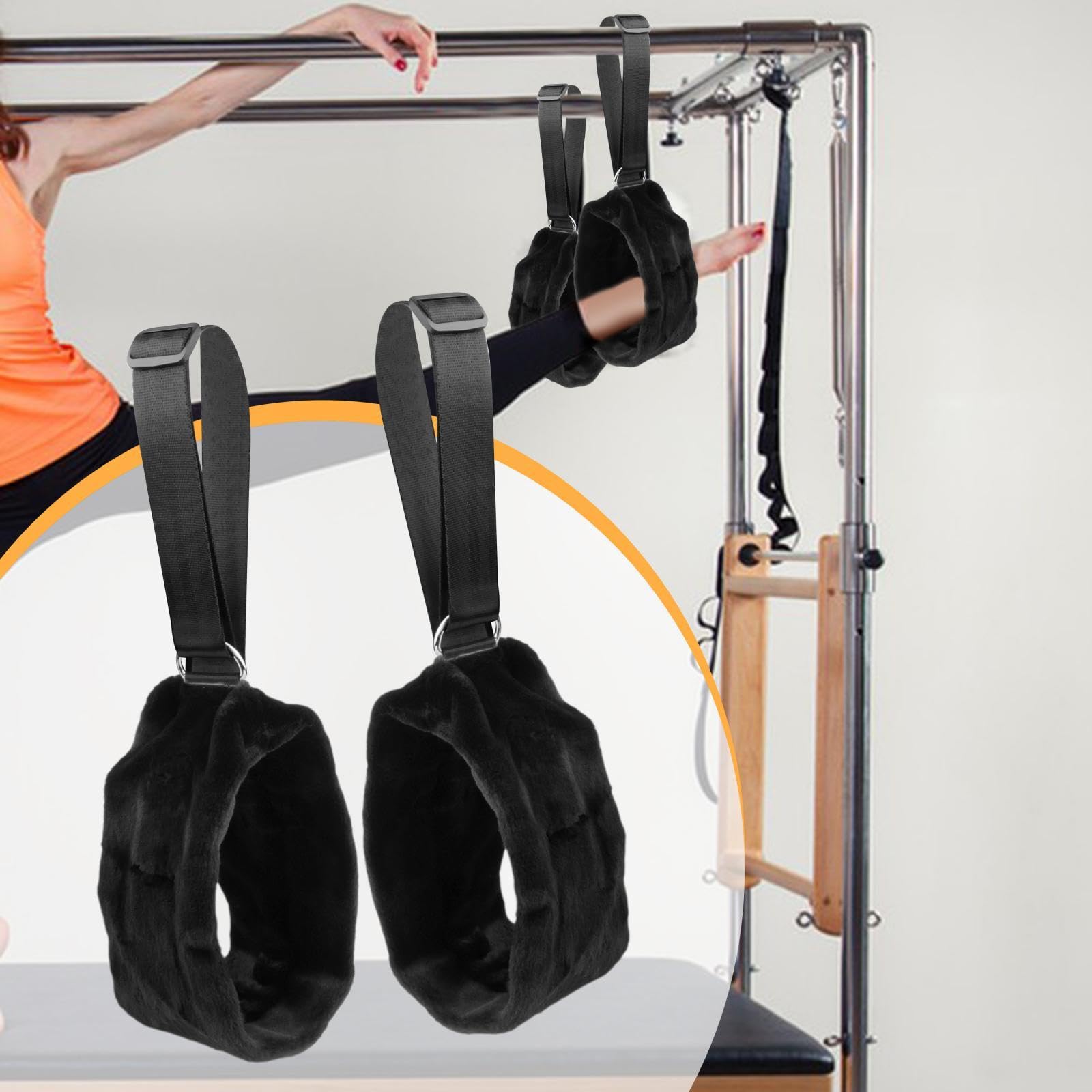 TISHITA 1 Paio Cinghie Pilates Reformer Cinghie Fitness Cinghie Esercizi Cinghie Piedi Mani Regolabili Morbide Peluche Accessori Pilates Materiale Peluche ADA