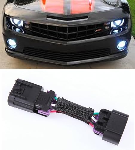 Muzzys 2010-2013 kit de adaptador directo para enchufar, arnés para halos, luces delanteras para Chevrolet Camaro DRL, tenga el control de sus luces