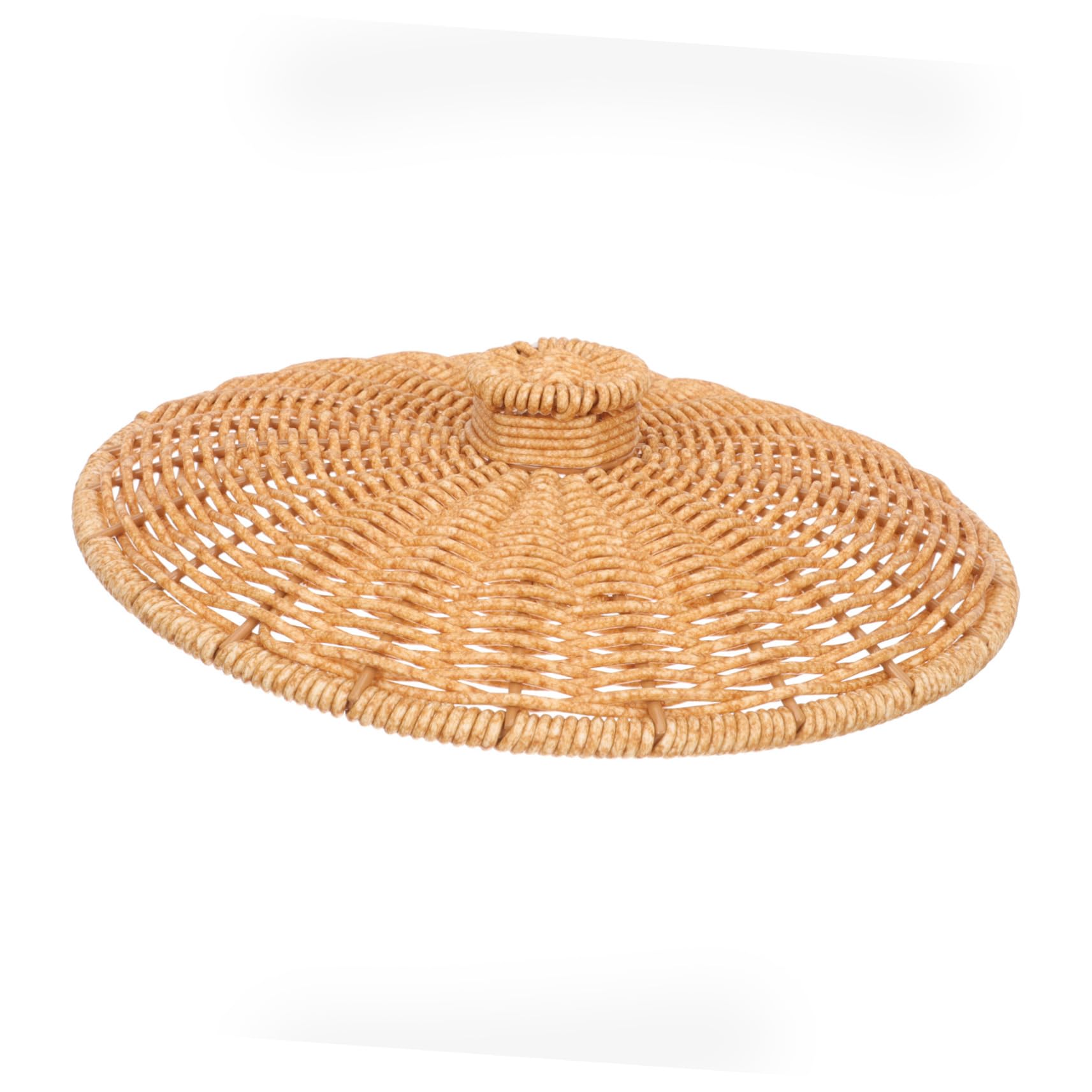 DECHOUS Storage Basket Lid Baskets Bin Small Rubbish Wicker Storage Basket Garden Replacement Lid Trash Can Thin Garbage Can with Lid Replacement Garbage Can Lids Trash Cover Plastic Brown