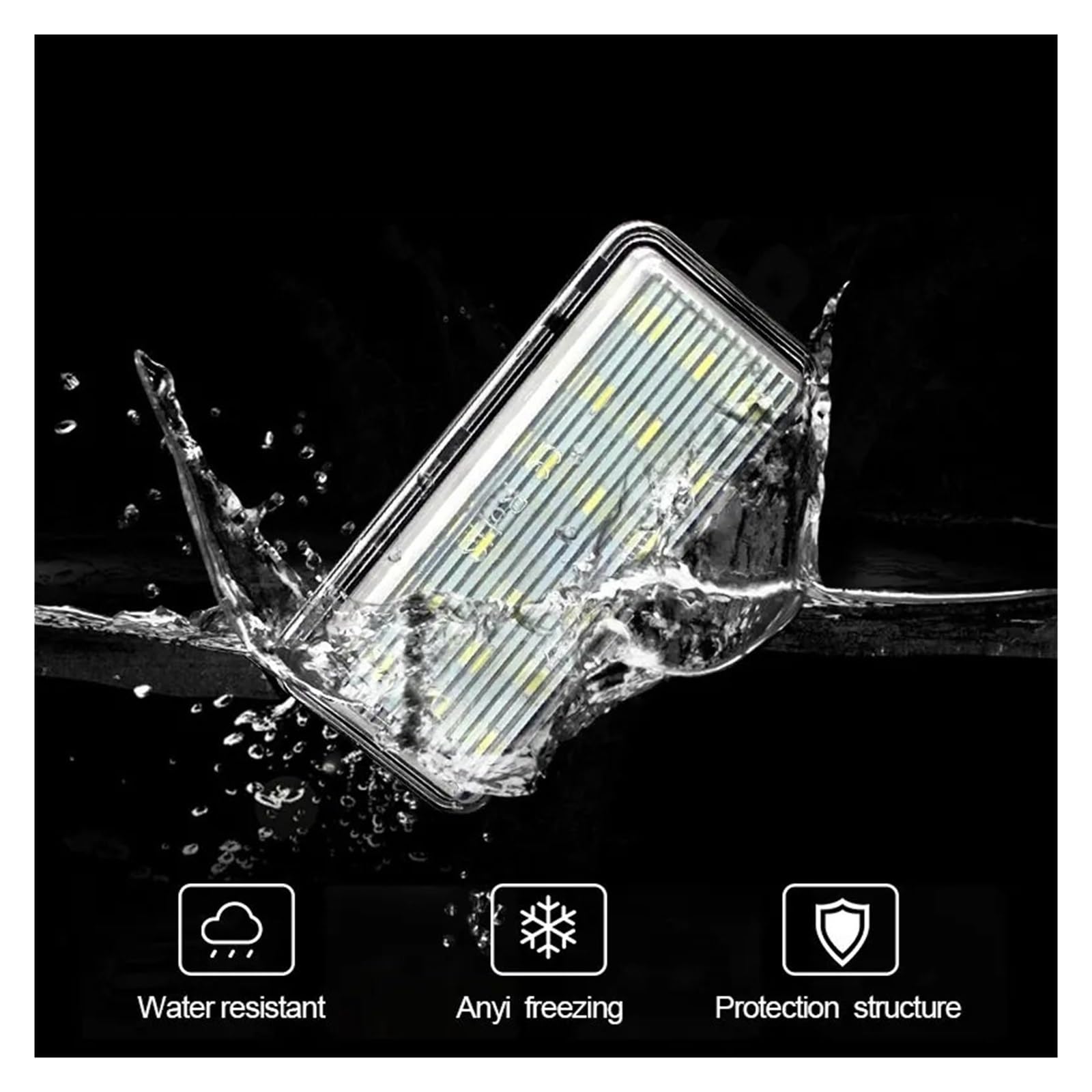 Eclairage Plaque Immatriculation pour Toyota pour Land pour Cruiser 100 200 pour Prado 120 pour Reiz 4D pour Mark X 1998-2014 2 Pièces Éclairage De Plaque D'immatriculation