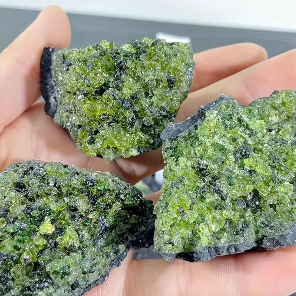 Olivine Crystal Crystal and Stone Rough Gemstone Fountain Home Garden Decor Yoga DIY Stones,100~250g