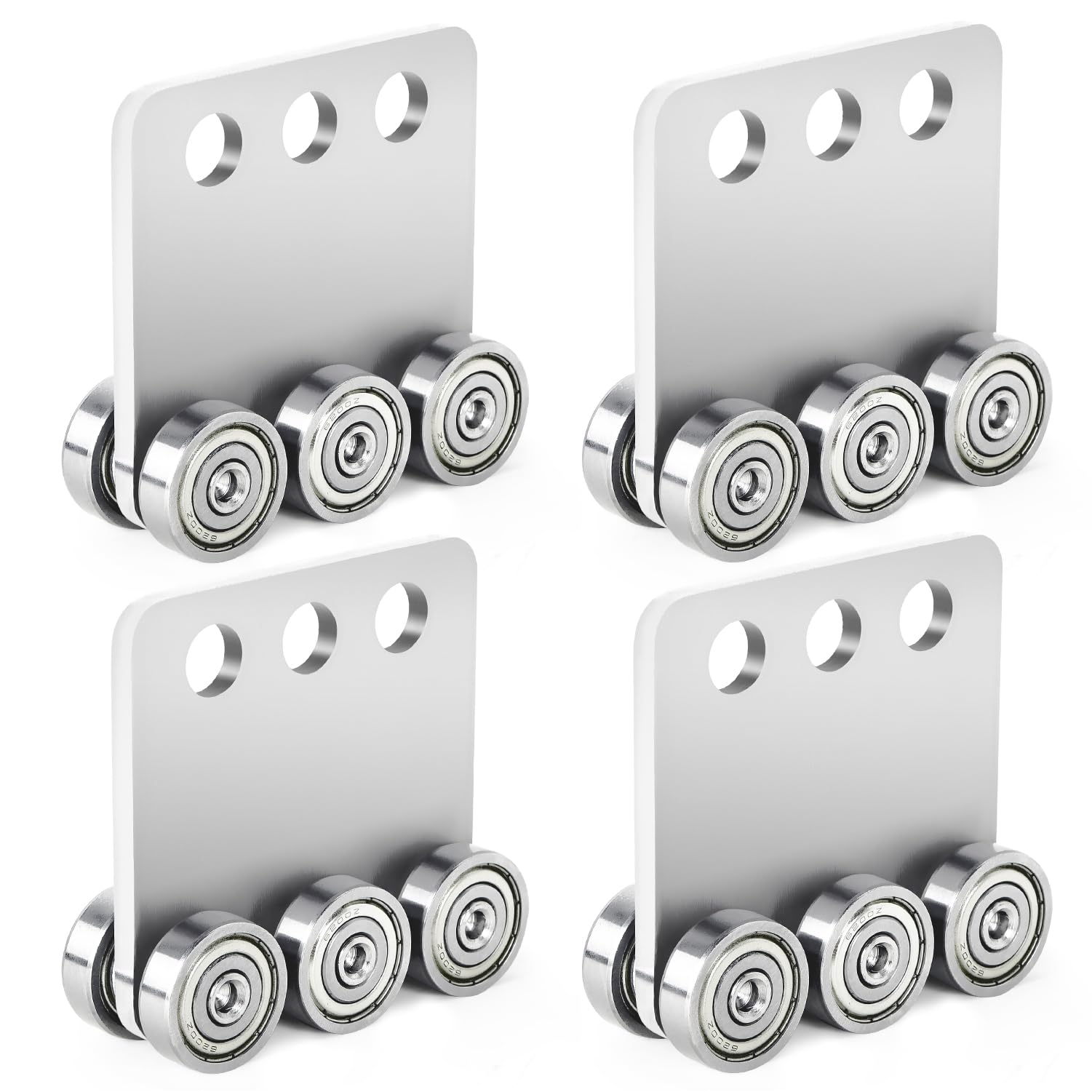 6 Wheels Trolley Assembly Rollers, 6 Bearings Strut Channel Trolley Hardware, Stable Strut Roller Trolley for 1-5/8