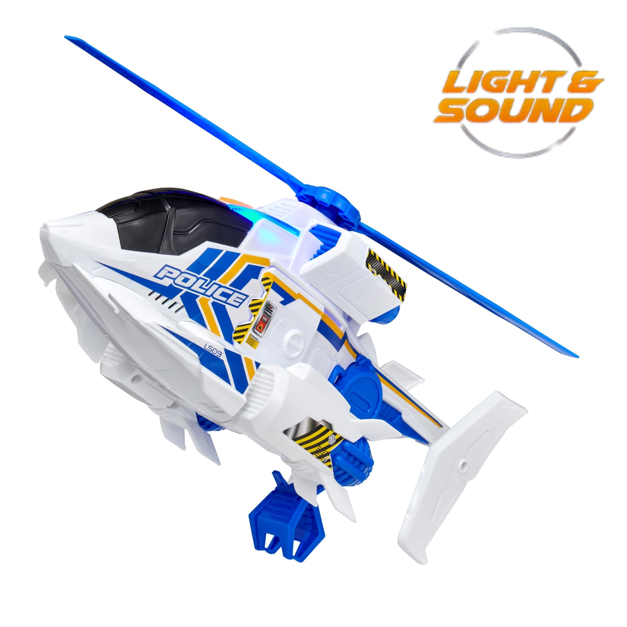 Teamsterz Mean Machine Helicóptero | Helicóptero de Servicio de Emergencia Policía con luces y sonidos realistas | 3+ Unisex Kids