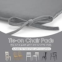 Vista 4 de Basic Beyond Juego de 4 cojines para sillas de cocina, de espuma viscoelástica en forma de U con lazos, 17 x 16 pulgadas, cojines de terciopelo Gris