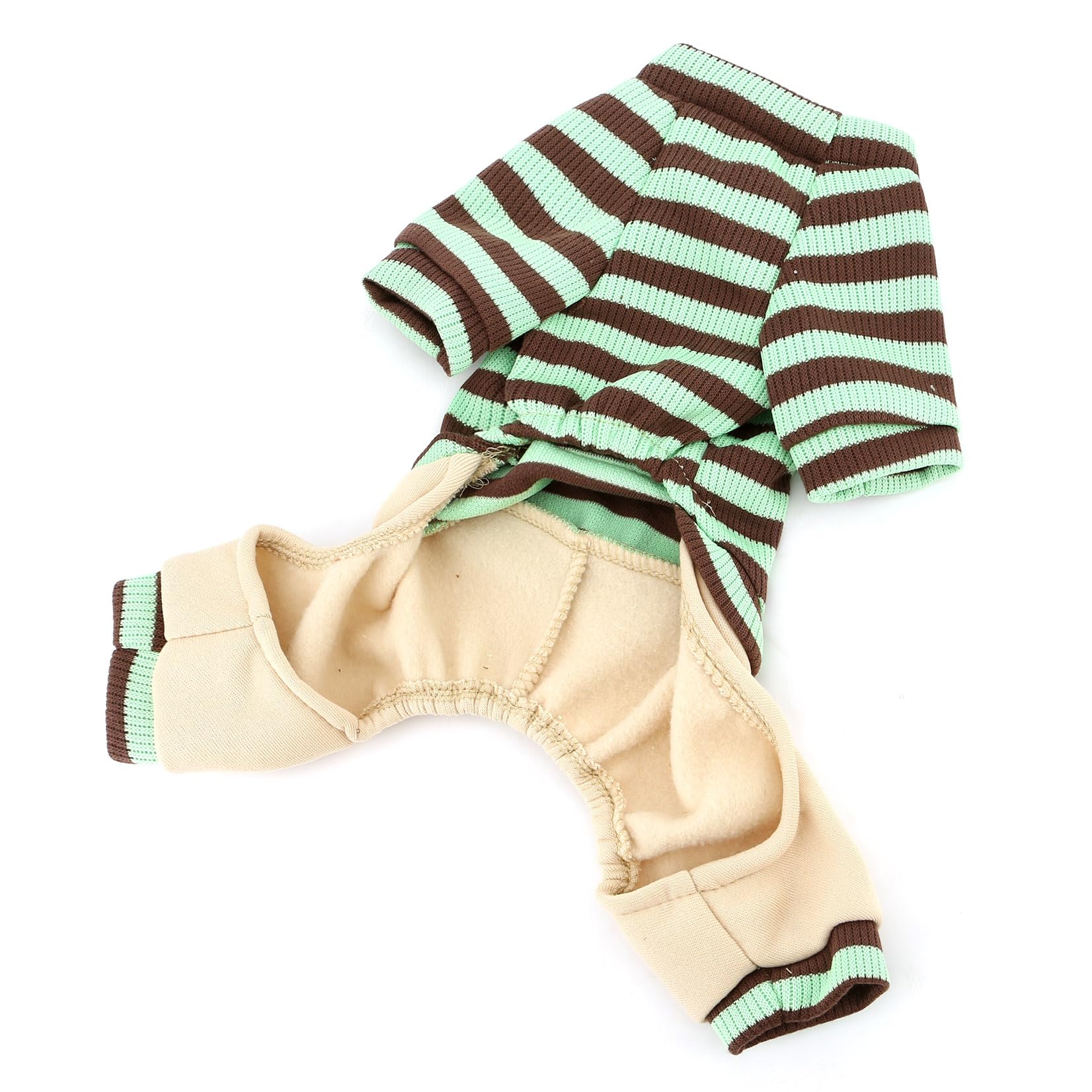 XHYRHTS Combinaison tricotée rayée pour Chien de Petite Taille, Tenue Chaude et Extensible pour Chiot avec Anneau en D et Lettre, Pull Doux à Quatre Pattes, Pyjama Confortable d'automne pour