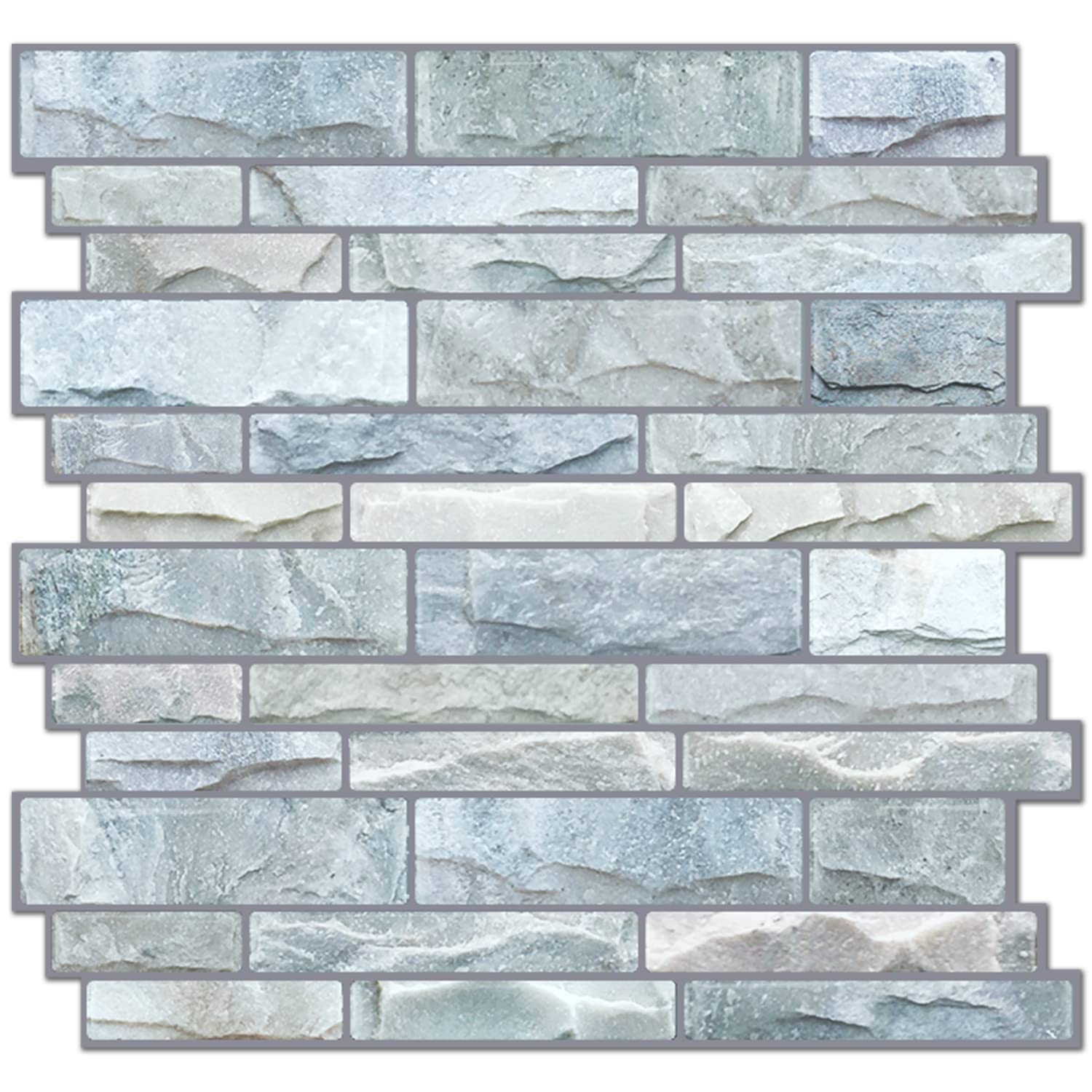 STICKGOO 10-Sheet Peel and Stick Backsplash for Kitchen, Decorative Self Adhesive Backsplash Tiles(Cultured Stone, Thicker Design)