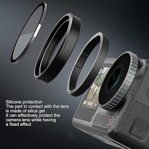 Miniatura 4 de Juego de 4 filtros ND para DJI Osmo Action 3, CPL ND8 ND16 ND32 vidrio óptico multicapa recubierto de aleación de aluminio marco filtro para cámara