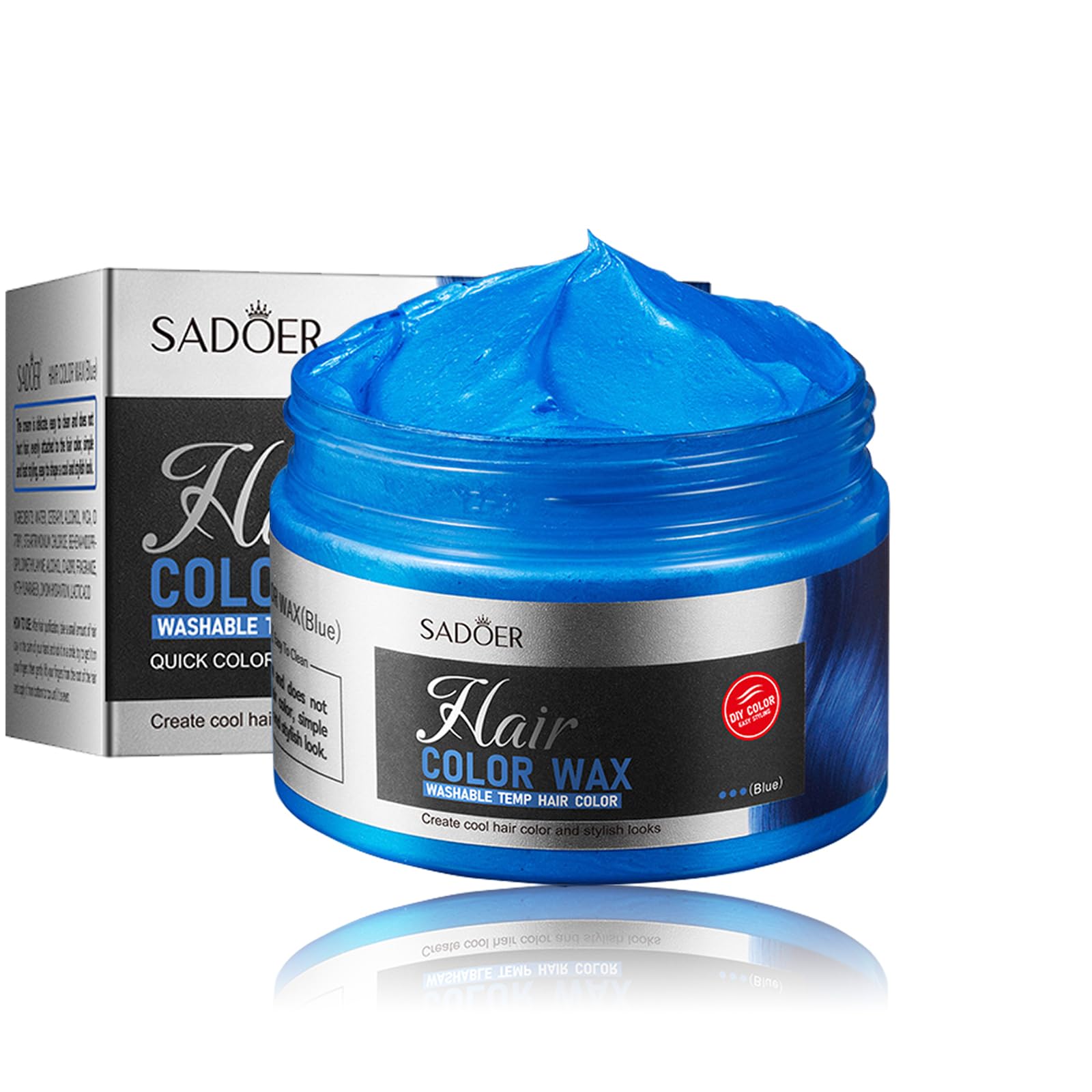 Temporary Silver Gray Hair Color Wax, 120g, Instant Hairstyle Cream Dye, Disposable Colouring Mud for Men Women, Youth