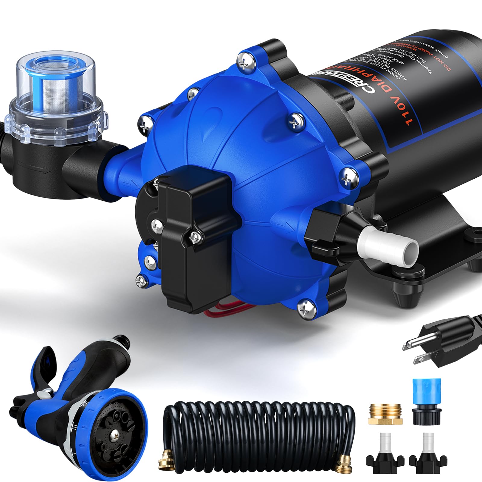 CrestWave 110V AC Water Pressure Booster Pump, 7GPM 70PSI Water