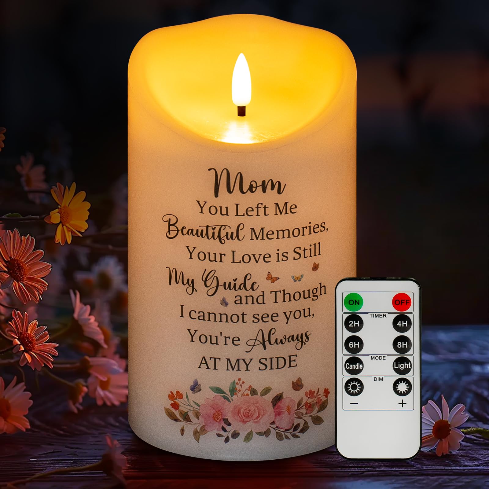 Amazon.com: HN HAIINAA Memorial Candle, Real Wax LED Light with