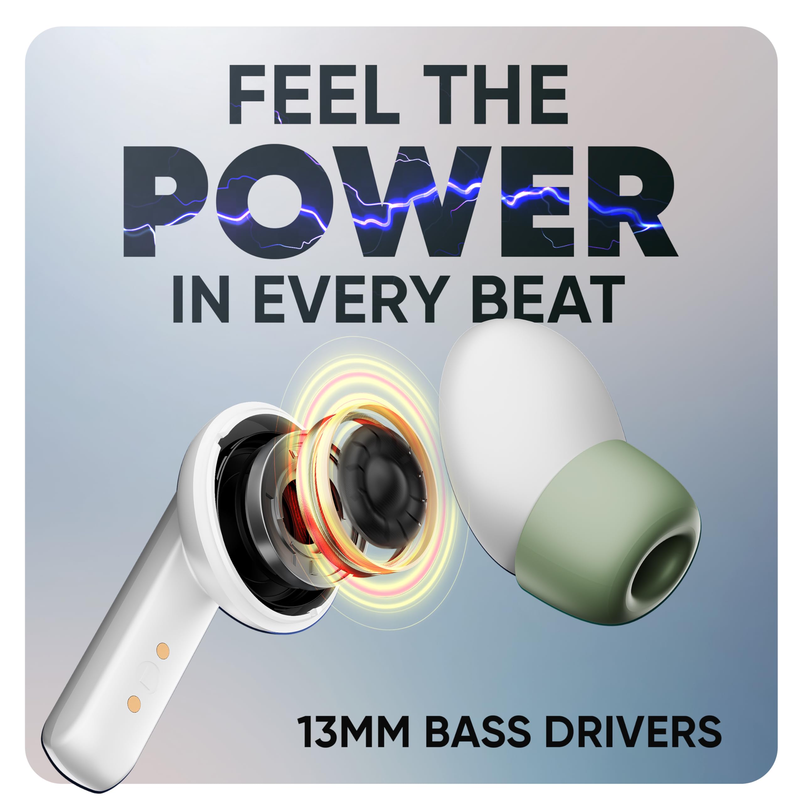 Mivi DuoPods Sync in Ear Earbuds | 60H Playtime Bluetooth Earphones Wireless | Earbuds ENC for Clear Calls | 13mm Drivers Ear Buds Wireless | Gaming Mode | BT 5.3 TWS ENC Earbuds Style | Earpods — Amazon image 3