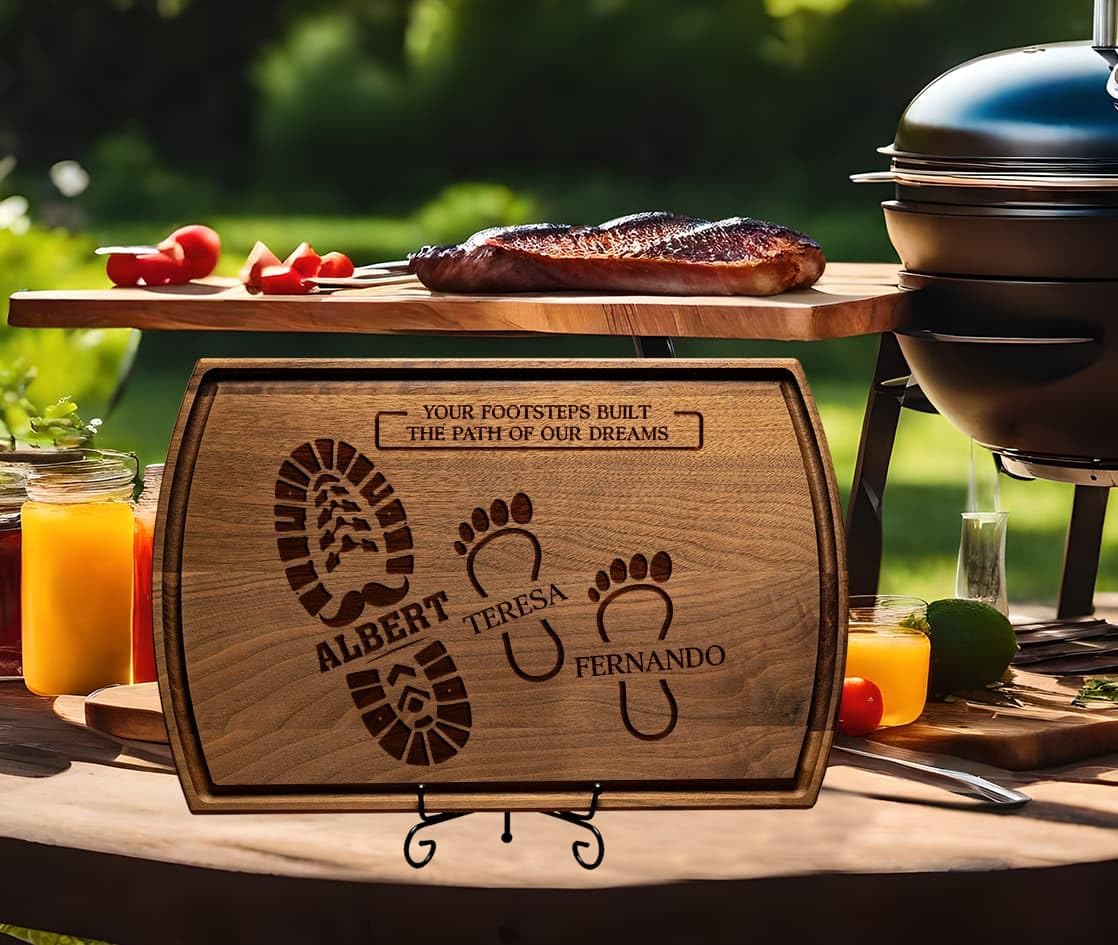 Personalized Cutting Board Gift for Dad or Grandpa - Custom Engraved Charcuterie Board with Kids' Names - Father's Day, Birthday, Christmas Gift for Men, Papa, Daddy, Husband