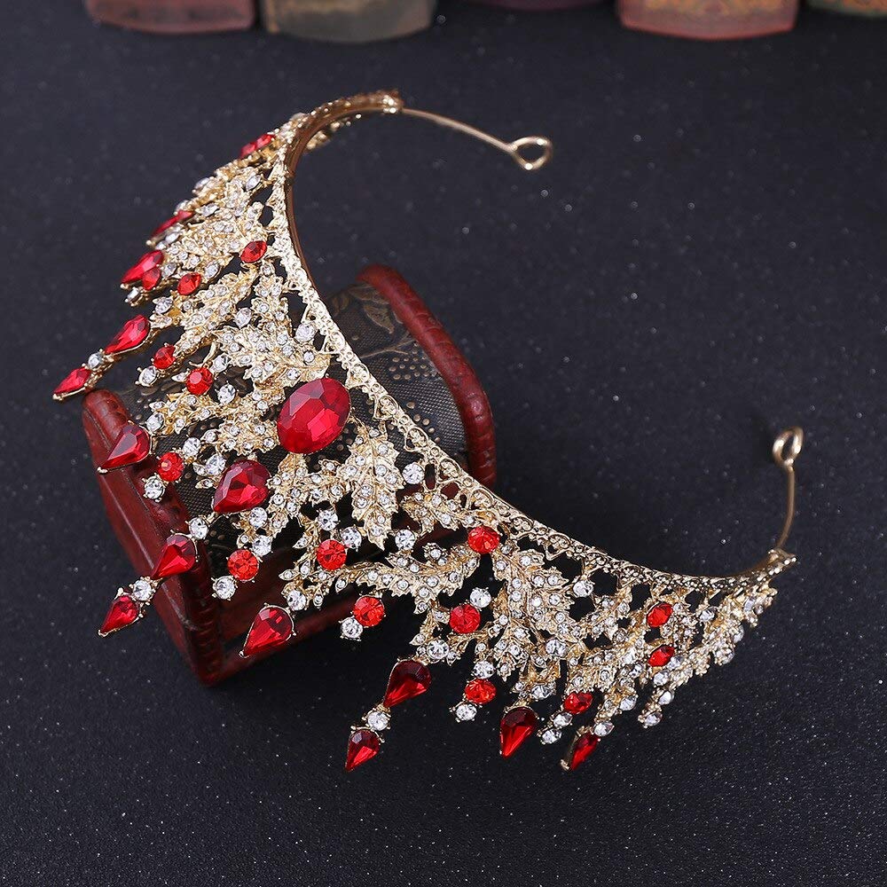 Damskie nakrycia głowy, biżuteria do włosów Diadem z koroną dla kobiet Retro BrąKryształ Diadem ślubny Korona Rhinestone Korowód Diadem Welon Tiara Opaski na głowę Ślubne akcesoria do włosów