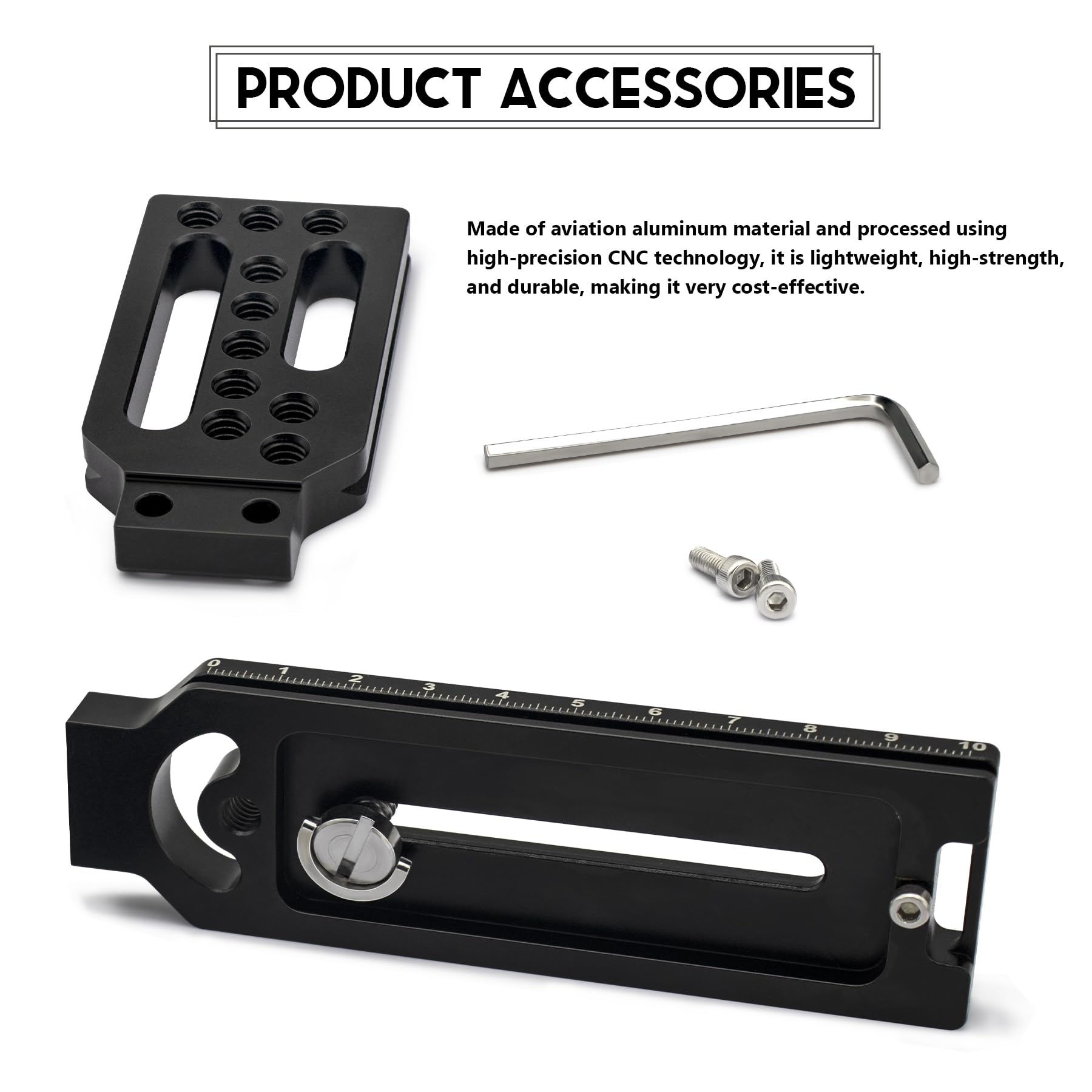 FANAUE Arca Rail Tripod Mount Adapter Compatiable Arca-Swiss/RRS Dovetail Tripod