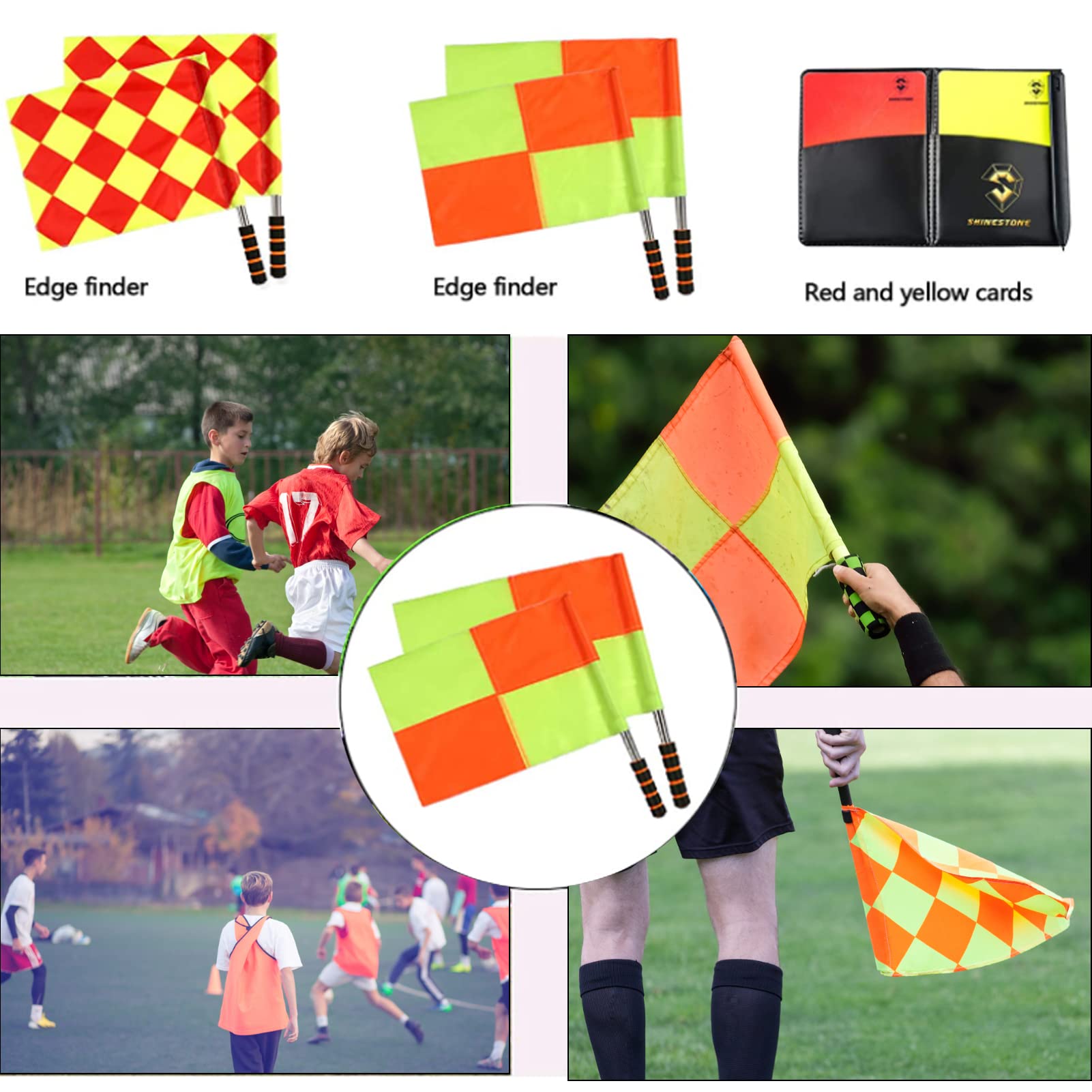Drapeaux D'arbitre De Football Tiiyee 2pcs Étanche Haute Visibilité Rouge Et Jaune