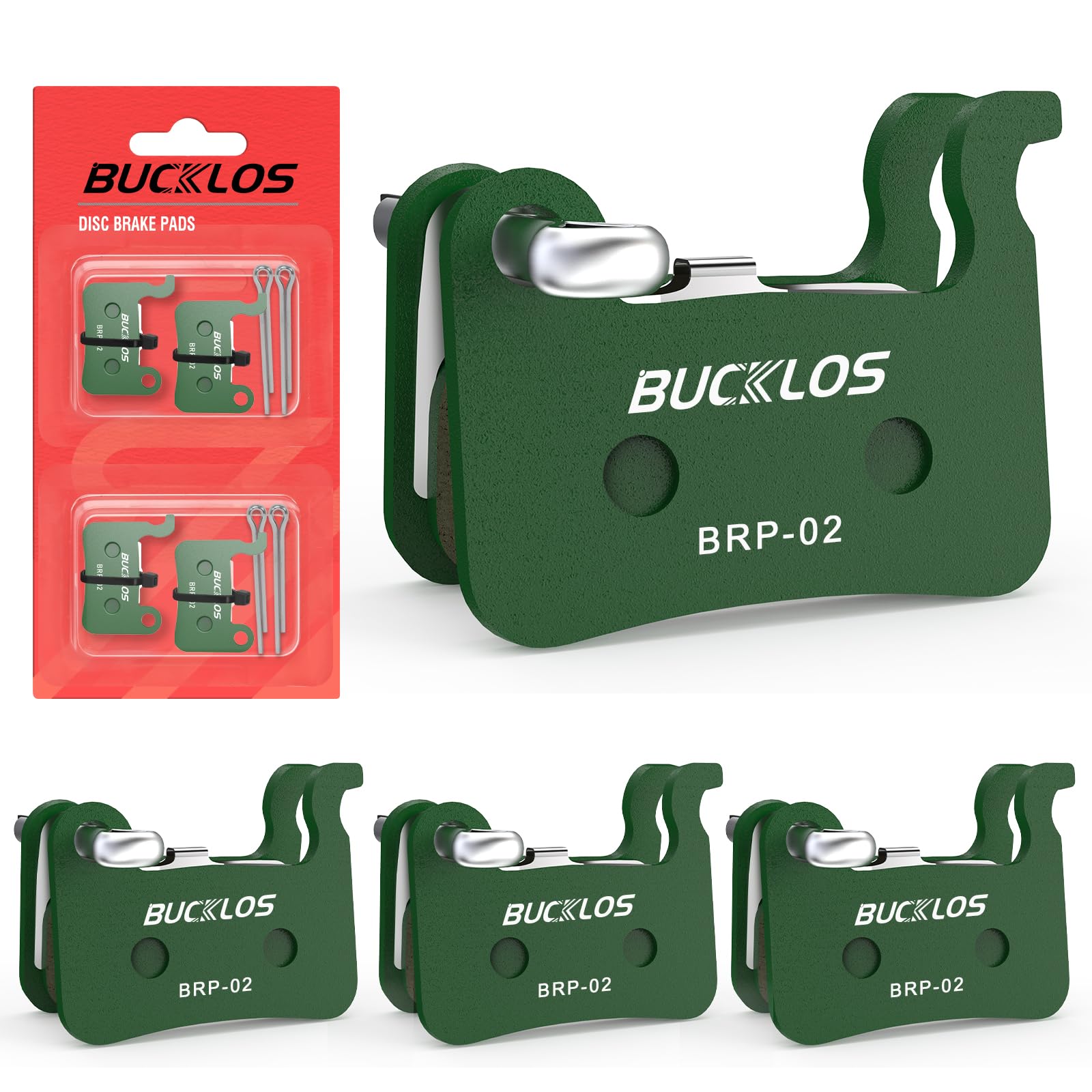 AEYINO Bike Disc Brake Pads - 2pairs/4pairs Bicycle Disk Brake Pads for Zoom/Shimano Deore XT XTR LX SLX Hone Alfine Saint for Ebike/Mountain Bike/Electric Bike/Road/Scooter