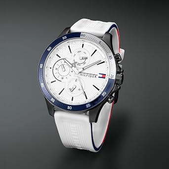 Tommy Hilfiger Analogue Multifunction Quartz Watch for Men with White Silicone Bracelet - 1791723