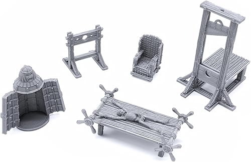 Herramientas de tortura por escenario imprimible, paisajes RPG de mesa impresos en 3D y terreno de juegos de guerra en miniatura de 1.102 in