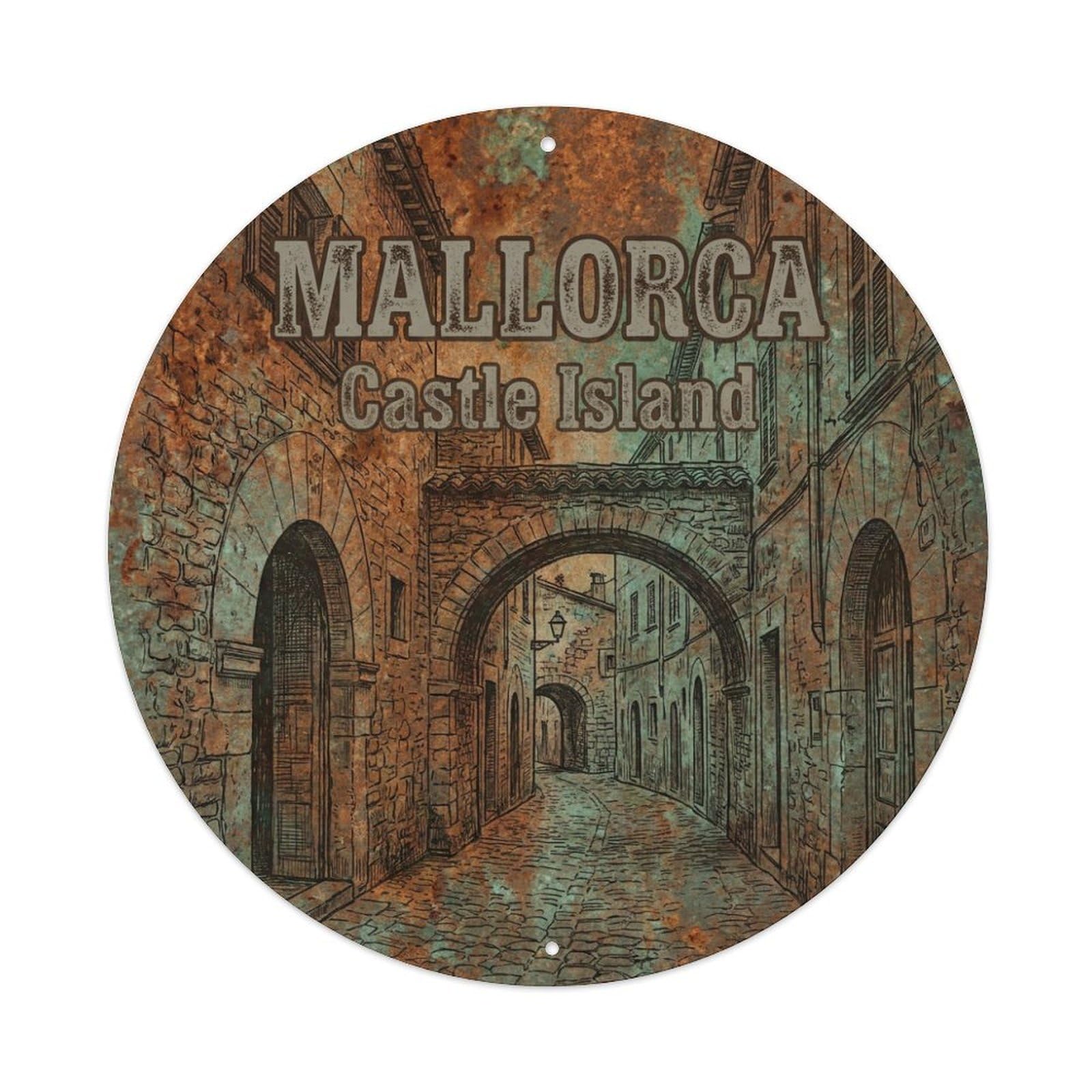 Tgrcjimh Style Metal Tin Sign Vintage Travel Mallorca Spain Decor
