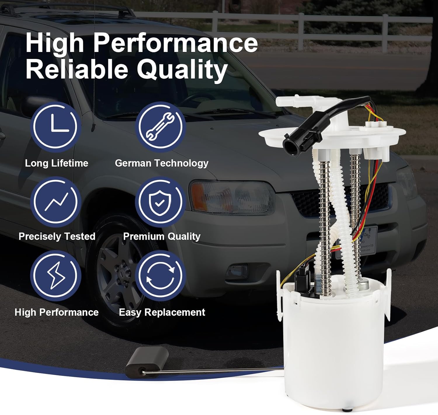 Electric Fuel Pump Module Assembly Compatible with 2001 2002 2003 2004 Ford Escape Mazda Tribute L4 2.0L V6 3.0L Gas Replace E2291M P74963M FG0593 SJ031335XB VANBOL0143 with Sending Unit O-ring
