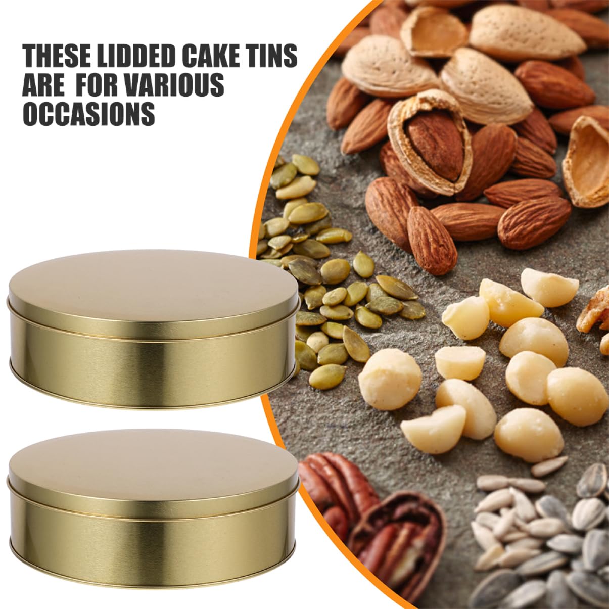 OUNONA Boîtes Métalliques Rondes Faciles à Nettoyer avec Couvercles Lot de 4 à Biscuits de Noël en Métal Doré lors des Fêtes de Noël pour Chocolats et Bonbons