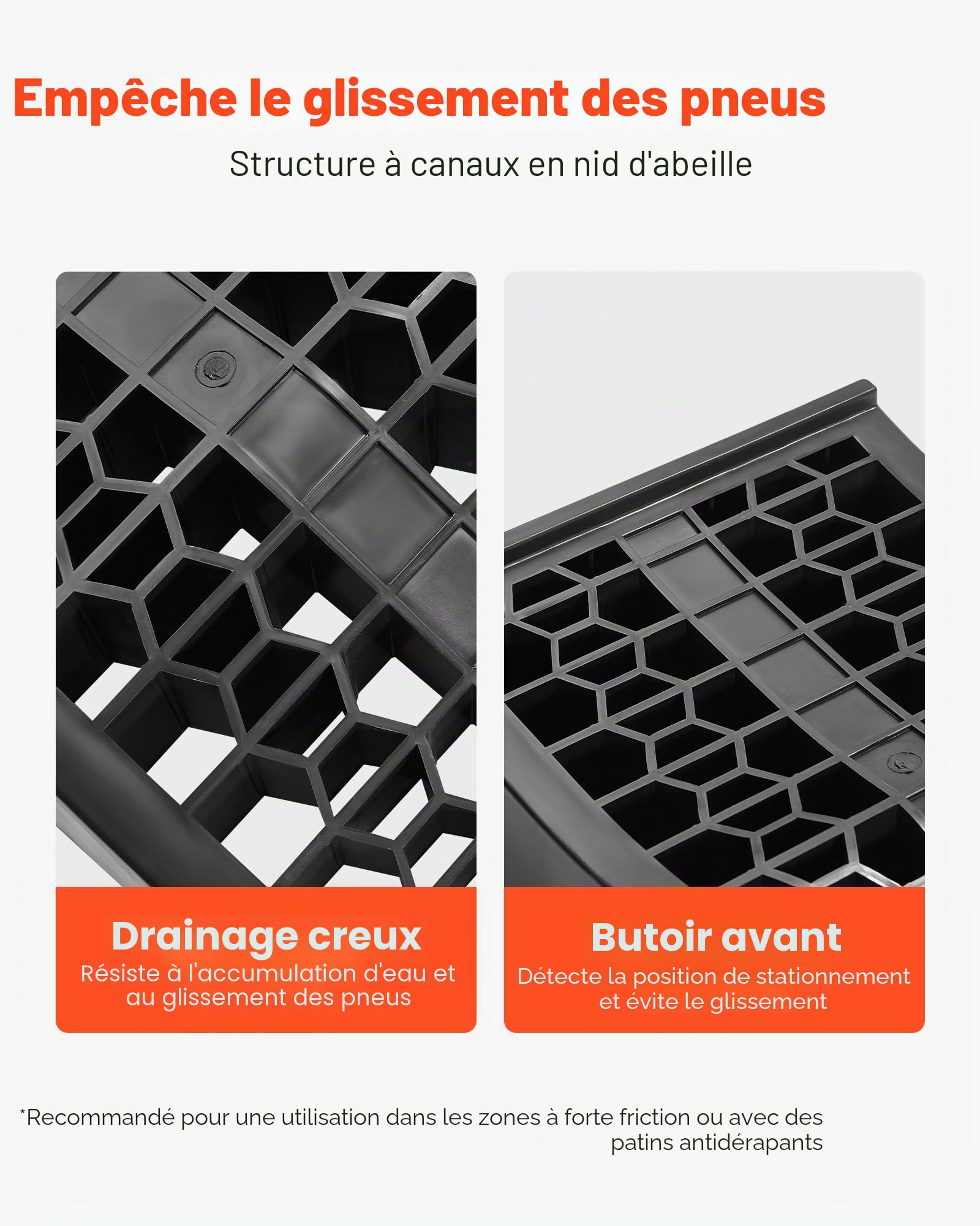 VEVOR Rampe de Voiture, 2 PCs, Rampe d'accès Portable à Profil Bas pour Voiture, capacité de 9072 kg, Hauteur de Levage de 66 mm, pour vidange, Inspection et réparation de véhicule à châssis Bas