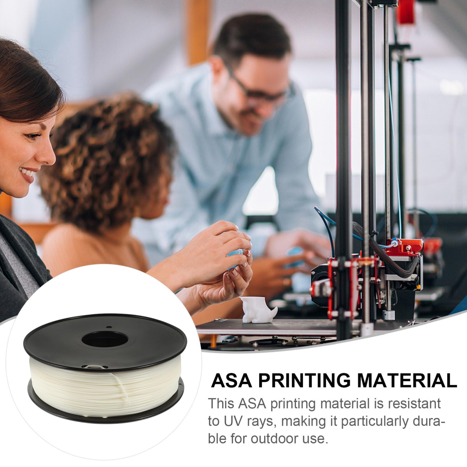 SOLUSTRE Materiały Asa Do Drukowania Anty-uv Produkty Zewnętrzne Materiały Eksploatacyjne Do Drukarek 3d Anty-uv Materiały Asa Do Drukowania 3d (białe) Akcesoria Do Drukarek Drukarka Biały