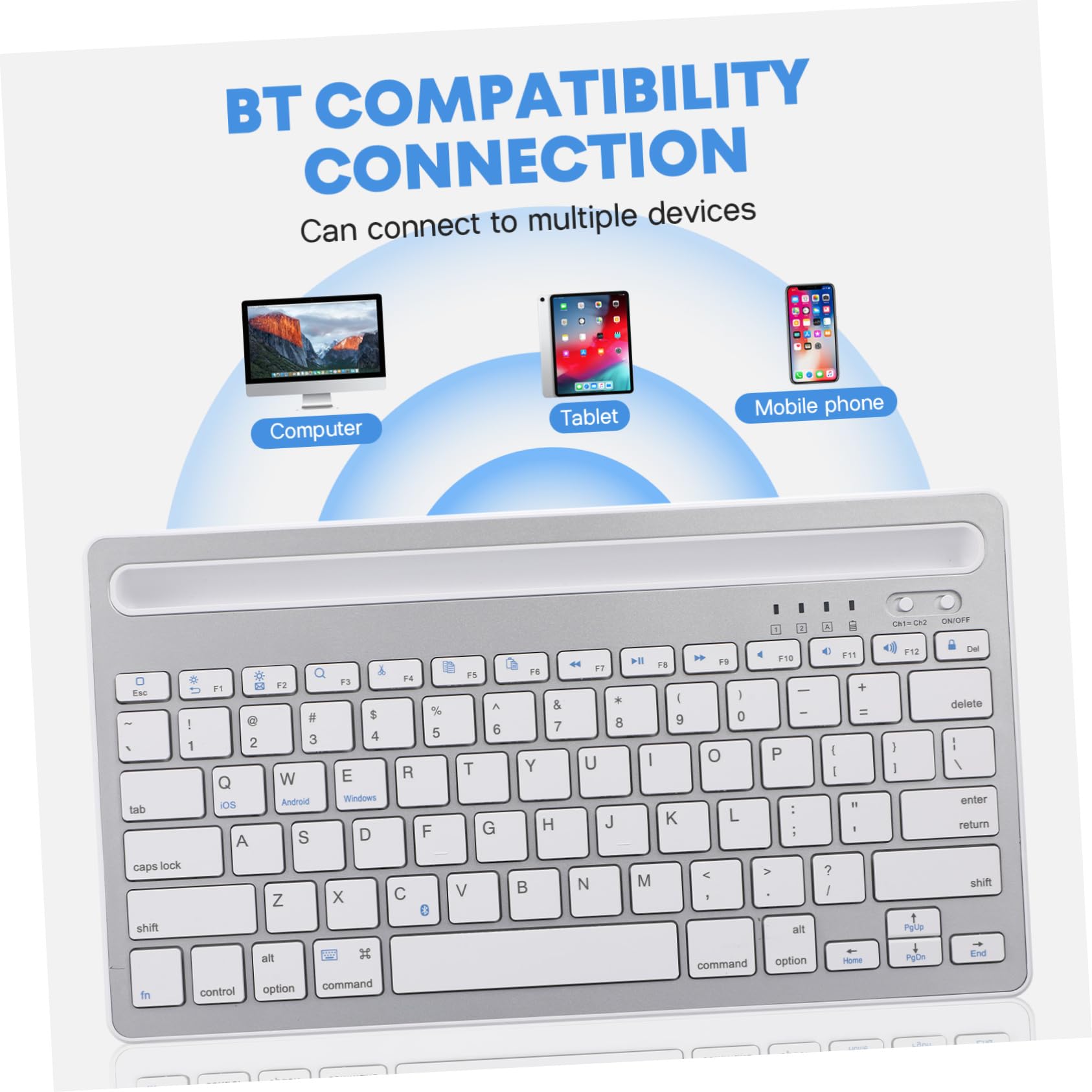 UKCOCO Connettività Della Tastiera Silenziosa Per Laptop E Dispositivi Mobili