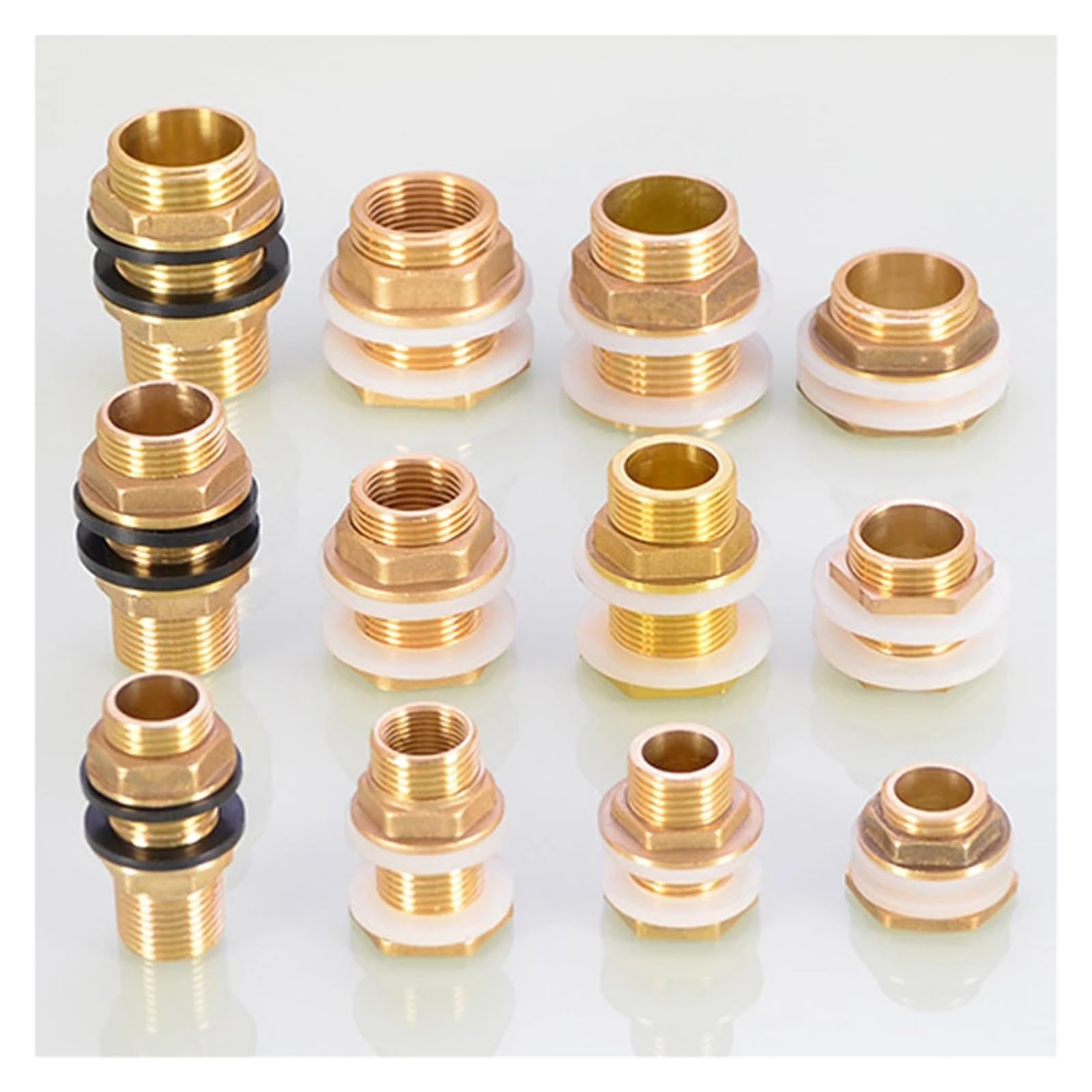 Conector de tanque agua latón, 1/2 ", 3/4", 1, junta silicona, tubo cobre, acoplamiento pescado, adaptador manguera riego jardín(K-1PCS)