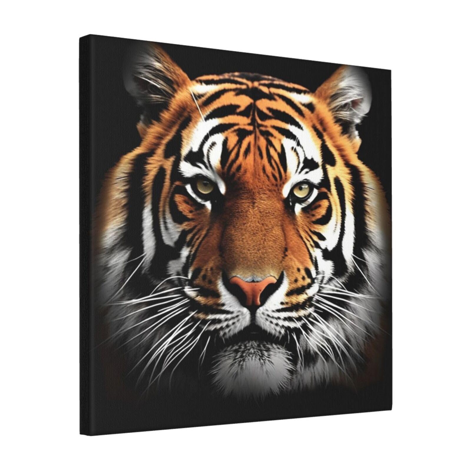 KLOPH Tiger Face Canvas Wall Art for Living Room 16"x16" Modern Artwork Painting for Bathroom Hanging Canvas Prints Aesthetic Wallart for Bedroom Kitchen Office Wall Decor