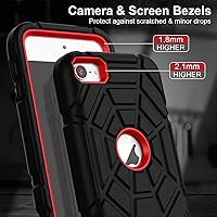 Vista 4 de Grifobes Funda para iPod Touch 7ª generación, iPod Touch 6ª/5ª generación, 3 en 1, resistente a prueba de golpes, funda protectora resistente