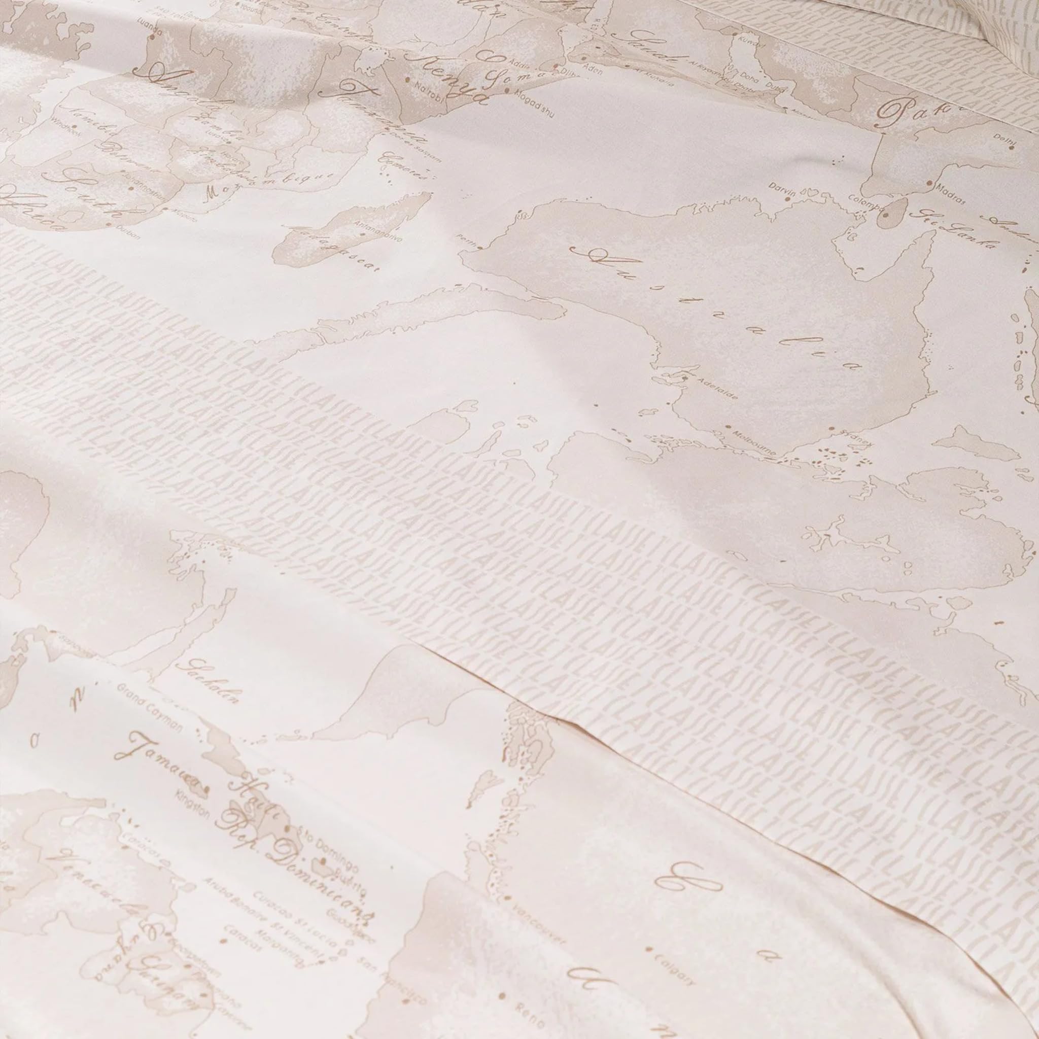 Completo Lenzuola Copriletto Geo White 1° Classe Alviero Martini Matrimoniale
