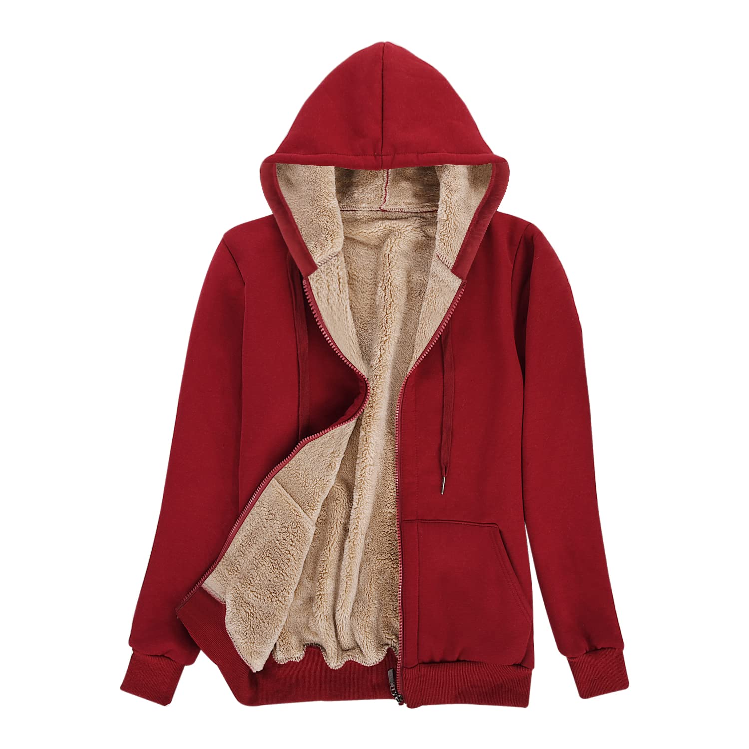 Niwicee Felpe con Cappuccio Donna Pullover Addensato da Tenere al Caldo Sweatshirt Maglione Manica Lunga Cappotto Hoodie Felpa in Pile Serie Plus Pullover Cotone Zip