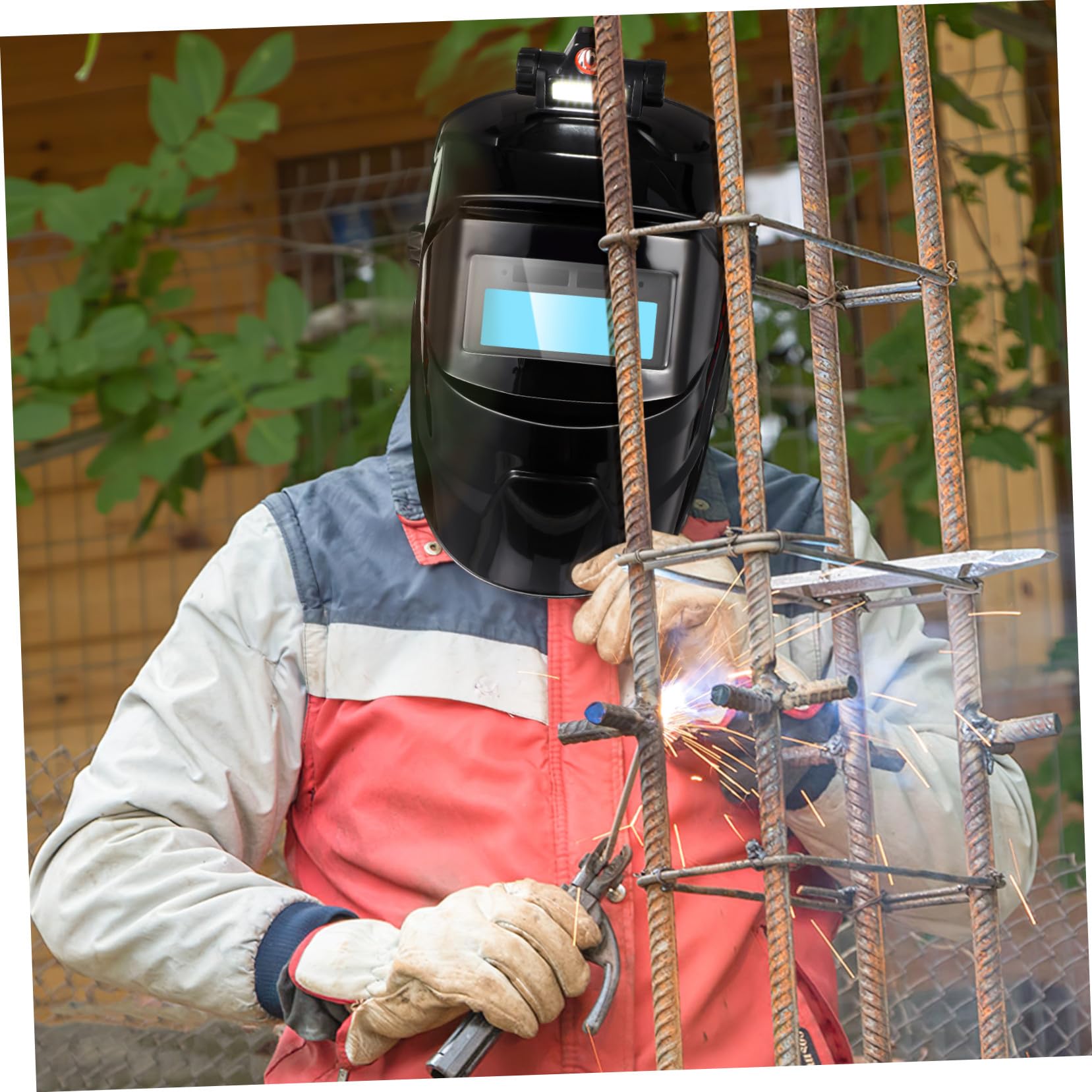 Casque de Soudage Monté Tête Écran Grand Format True Color, Cagoule de Soudage Portable à Énergie Solaire, Filtre Automatique Ajustable pour Protection Industrielle et Travail