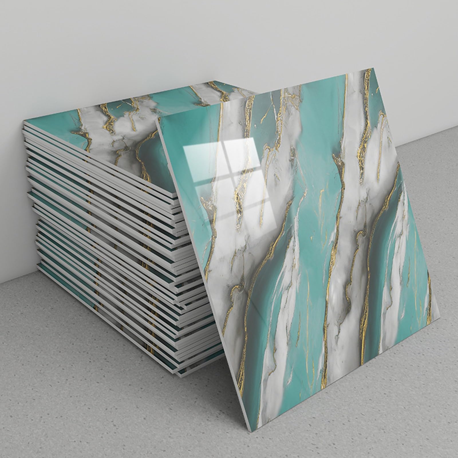Marble Tile Stickers, Peel and Stick Marble Backsplash Tiles, 30x30cm, Pack of 30