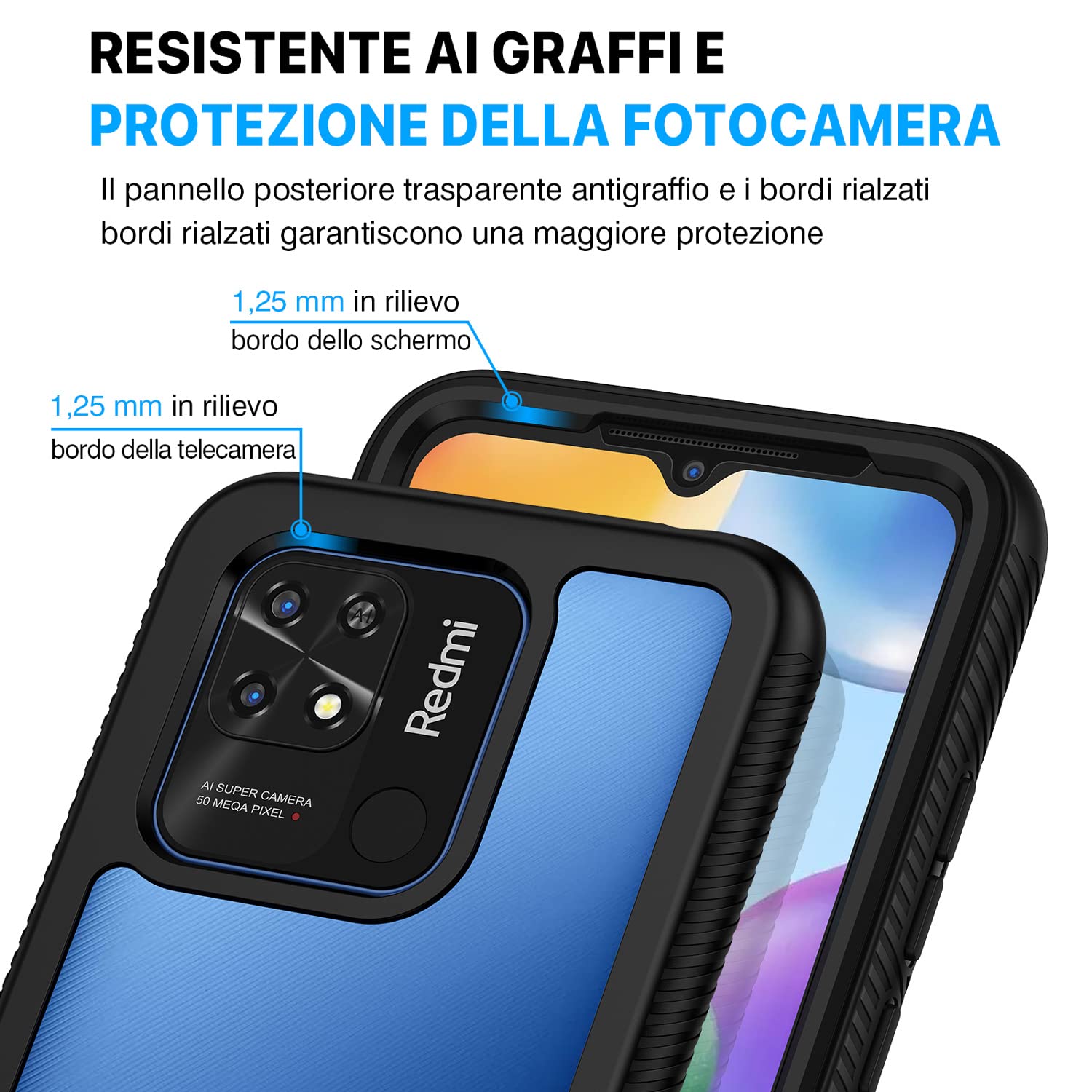 COMAKU Cover Per Xiaomi Redmi 10C 360° Rugged – Custodia Antiurto Con Protezione Schermo Integrata, Doppio Strato TPU+PC, Viola Chiaro - 4