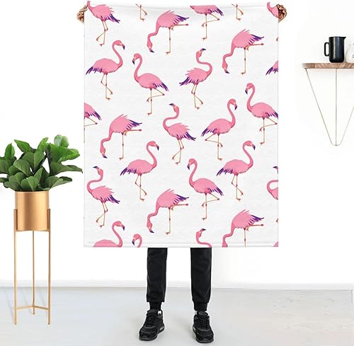 Manta de flamenco para mujer, suave manta de forro polar de verano de 50 x 40 pulgadas, manta ligera de viaje para cama, sofá, bonita decoración del
