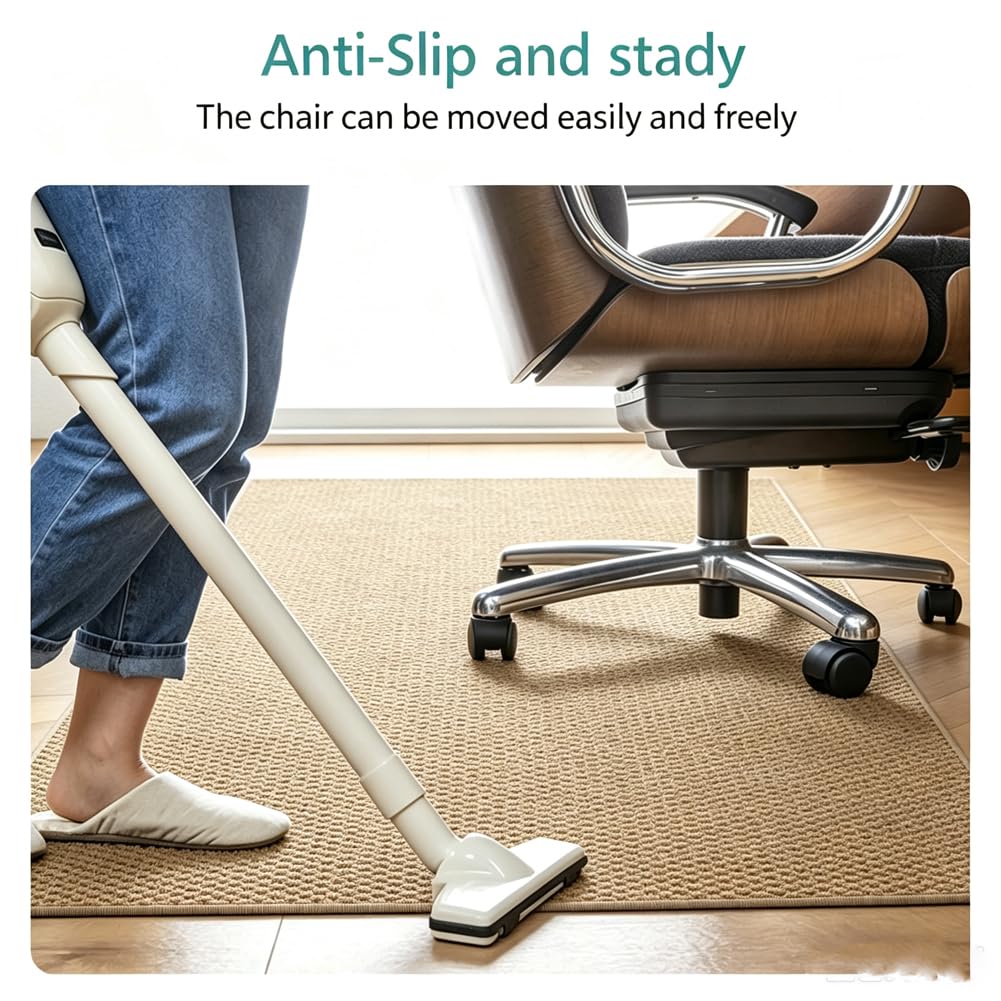 Tapis de chaise de bureau pour tapis, tapis de protection de sol en caoutchouc, tapis de chaise de bureau d'ordinateur, 140 x 200 cm, tapis de sol facile à glisser pour les jeux, la maison