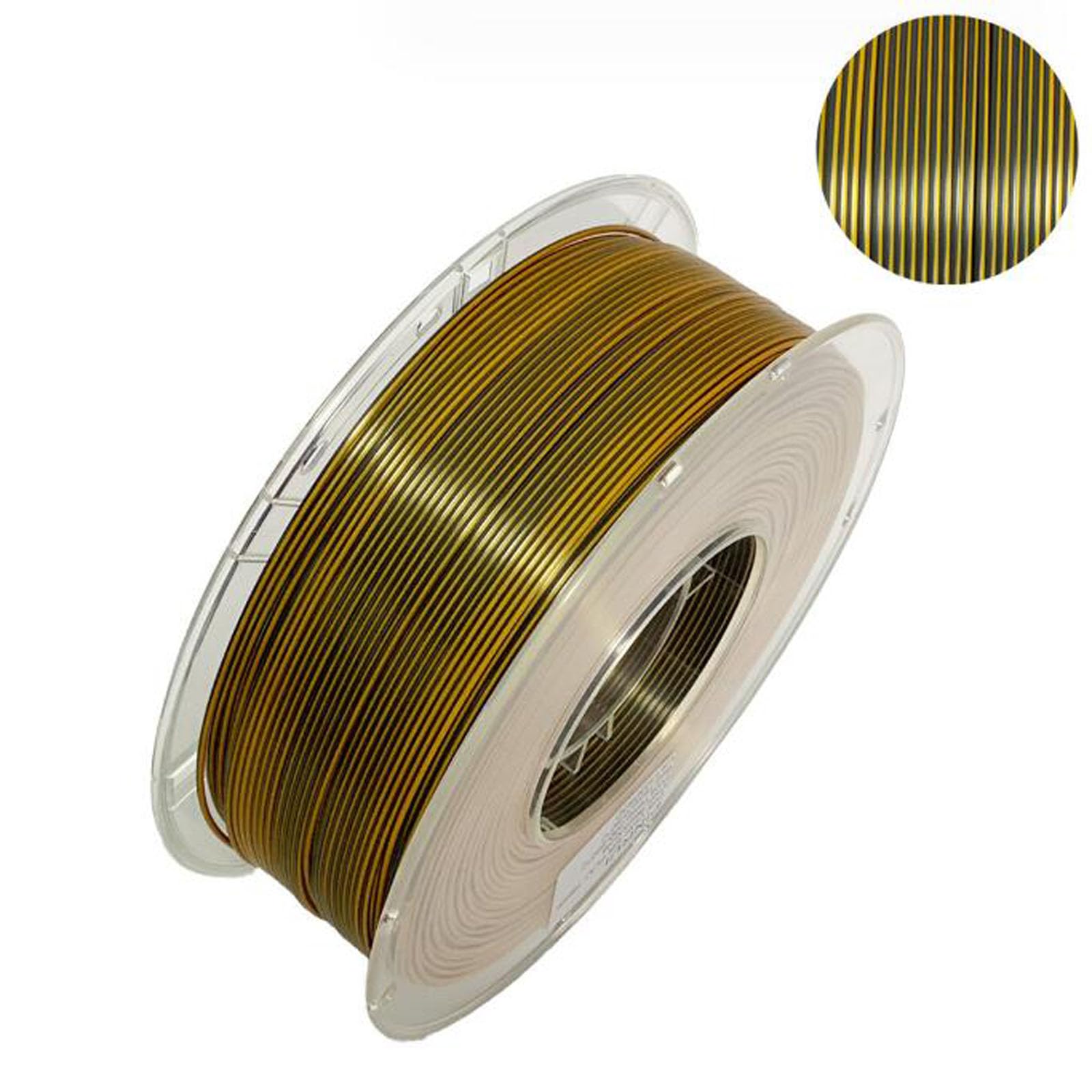 Jedwab PLA w dwóch kolorach materiałów eksploatacyjnych, materiałach eksploatacyjnych do drukarki 3D, Filament 1 kg, 1,75 mm kolorowe materiały eksploatacyjne 3D,Black and gold
