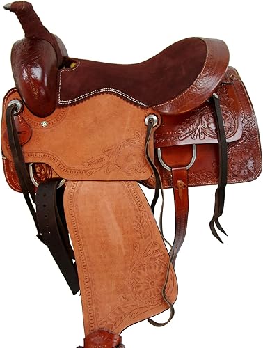 Miniatura 7 de Sillín Western Trail Caballo Placer Cómodo Paseo Herramientas Rodeo Cowboy Sillines 15 16 17 18 FQHB