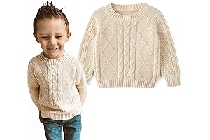 Sweater for the Little Munchkins: Toddler Crew Neck Cable Knit Crew Pullover