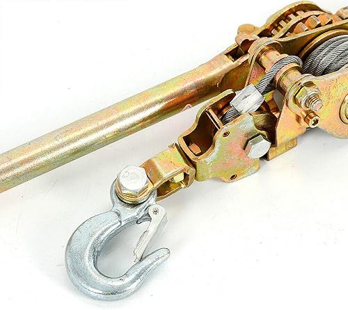 Miniatura 5 de Extractor de palanca manual de trinquete HD de 2 toneladas de 4400 libras, extractor de mano resistente que viene con 2 ganchos de cable