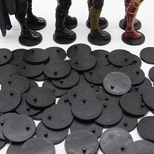 SIXPOINTS 70 piezas de base redonda de plástico negro para figuras, soporte de 6 pulgadas compatible con figuras de juguete 112 Marvel LegendsDCGI
