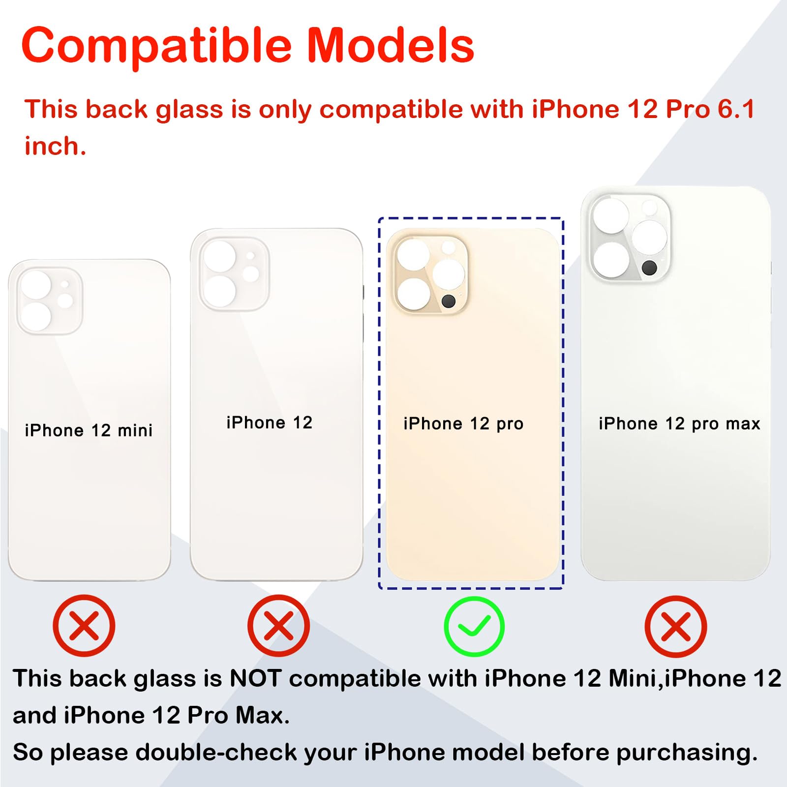 Amazon.com: Phoupair OEM Rear Back Glass Replacement for