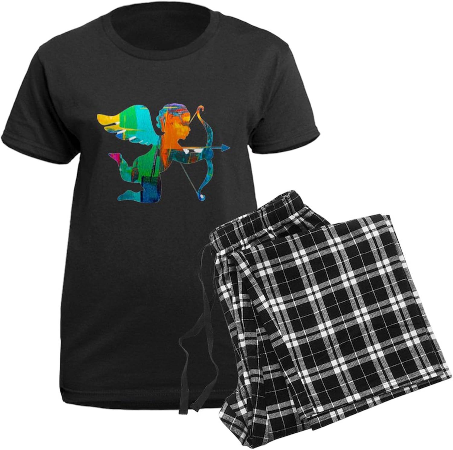 CafePress Abstract Painting Cupid 2 Pajamas Womens Novelty PJ Sleepwear
