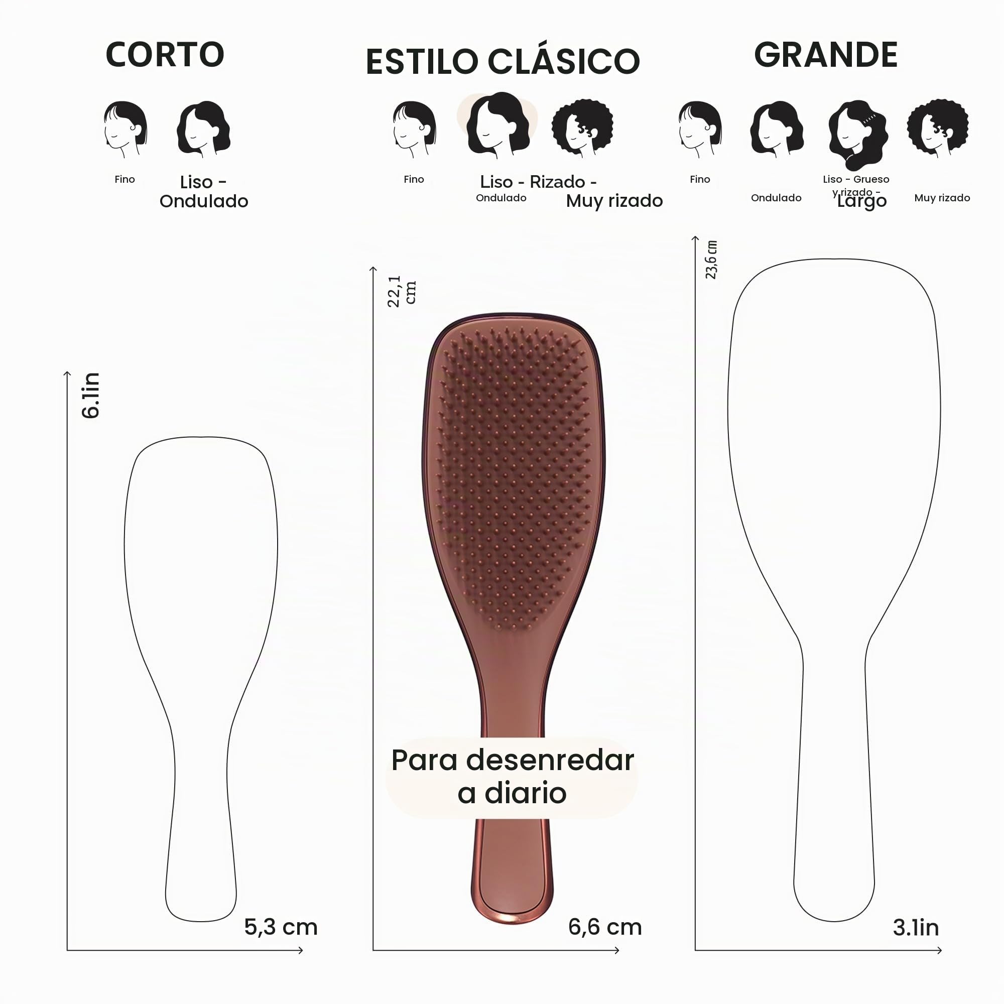 Tangle Teezer Ultimate Detangler Hairbrush - Cepillo Desenredante para Pelo Seco y Mojado - Apto para Todo Tipo de Cabello - Púas de Doble Altura, Menos Rotura y Sin Nudos - Cromado Bronce Chocolate