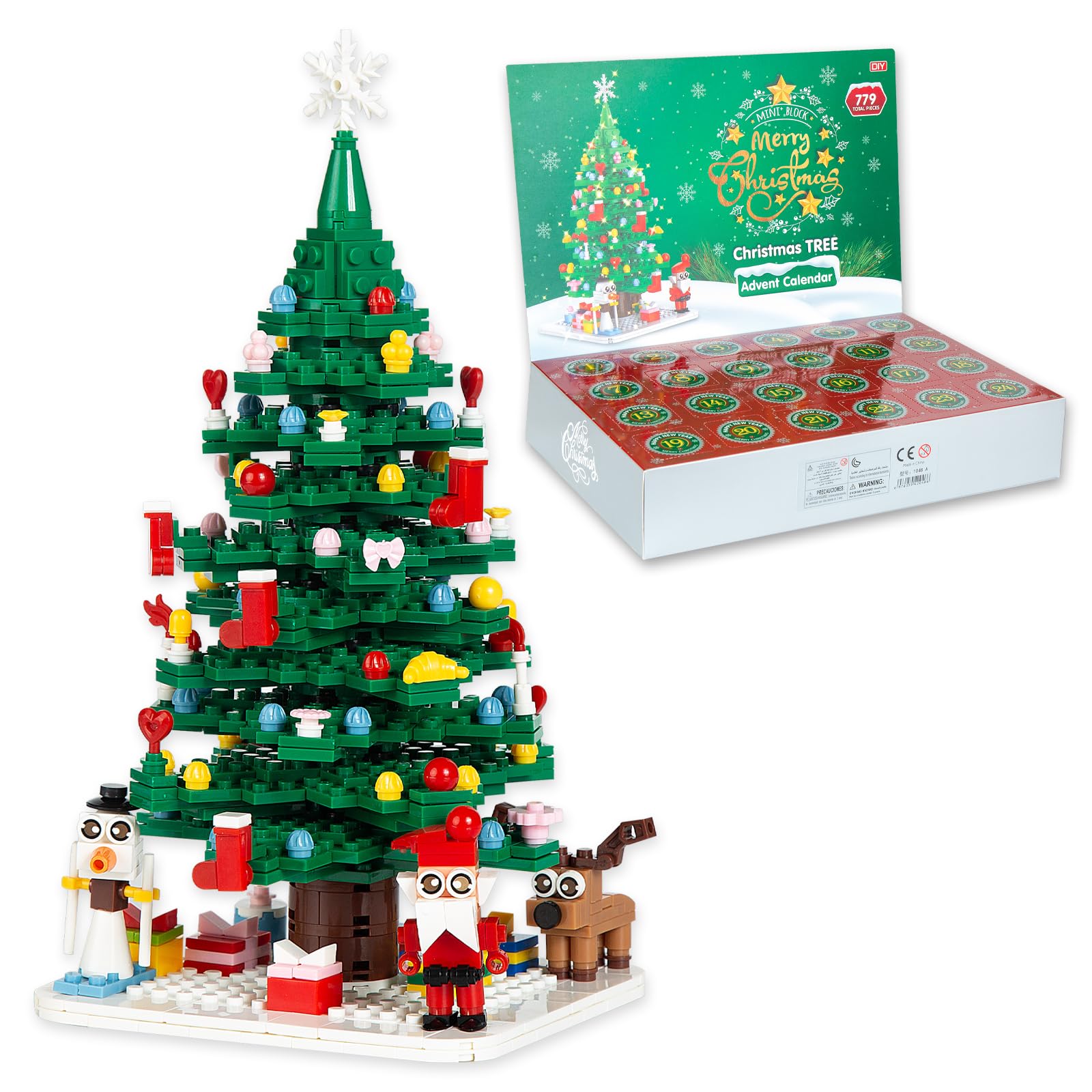 Advent Calendar 2026 Christmas Tree Building Toy Set, Christmas Countdown Calendar Building Block 779PCS Set 24 Days Surprise Boxes Creative Gifts for Adults Teens Girls
