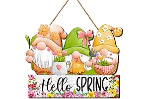 Spring Welcome Door Sign Gnome