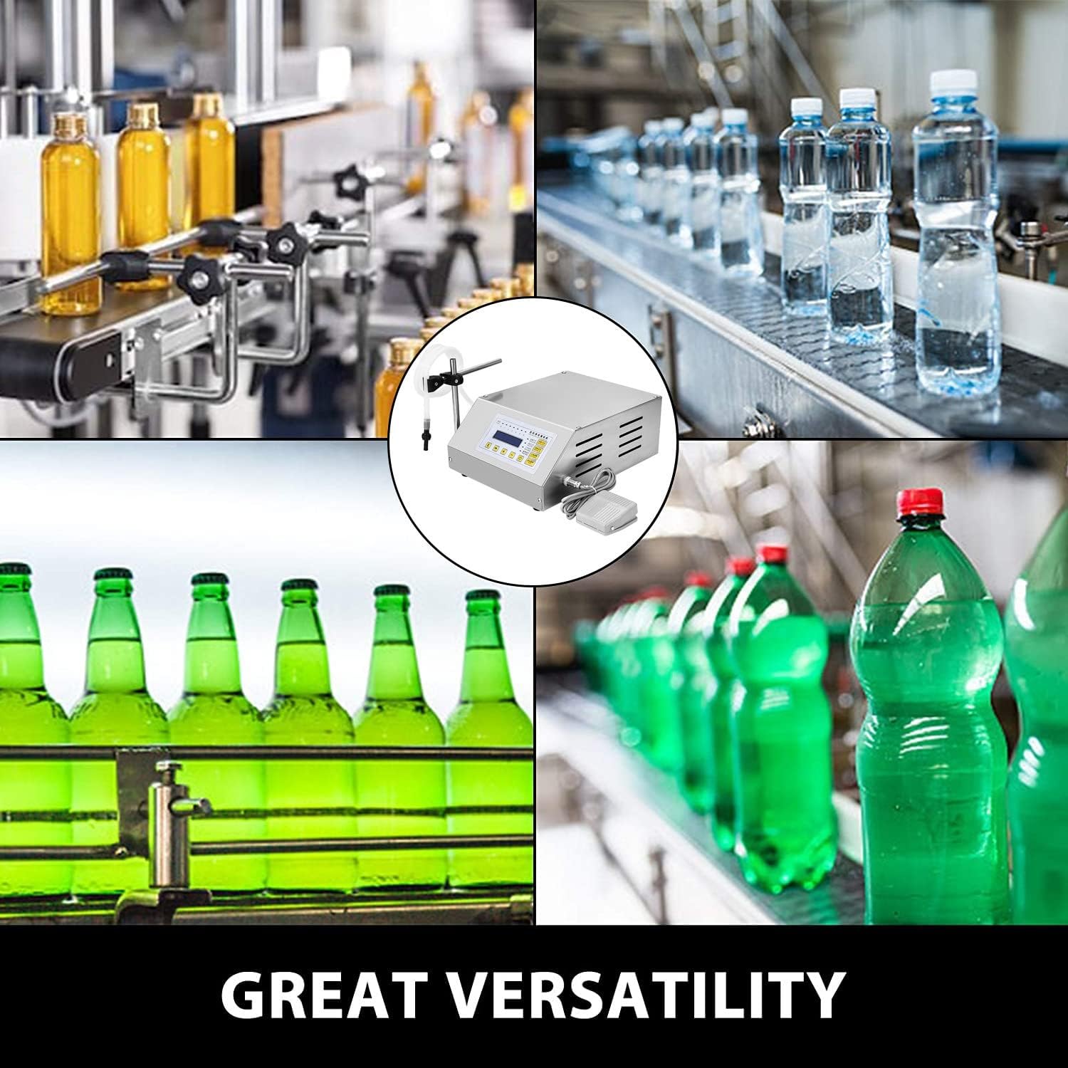 Riempitrice per liquidi, pompa peristaltica per acqua, succo, olio essenziale, controllo digitale, capacità 10-3000 ml, ideale per uso domestico e commerciale